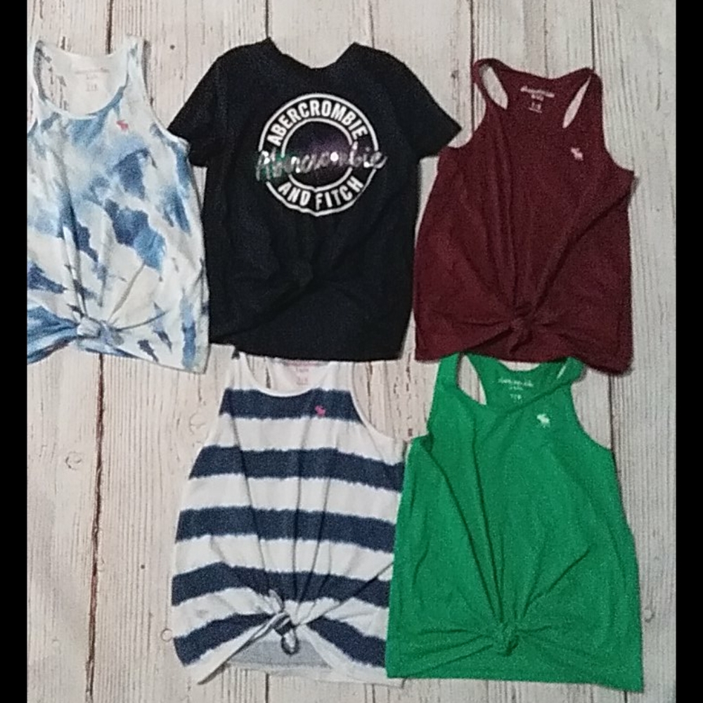Lot of 5 tie front tanks with one tie front Tshirt